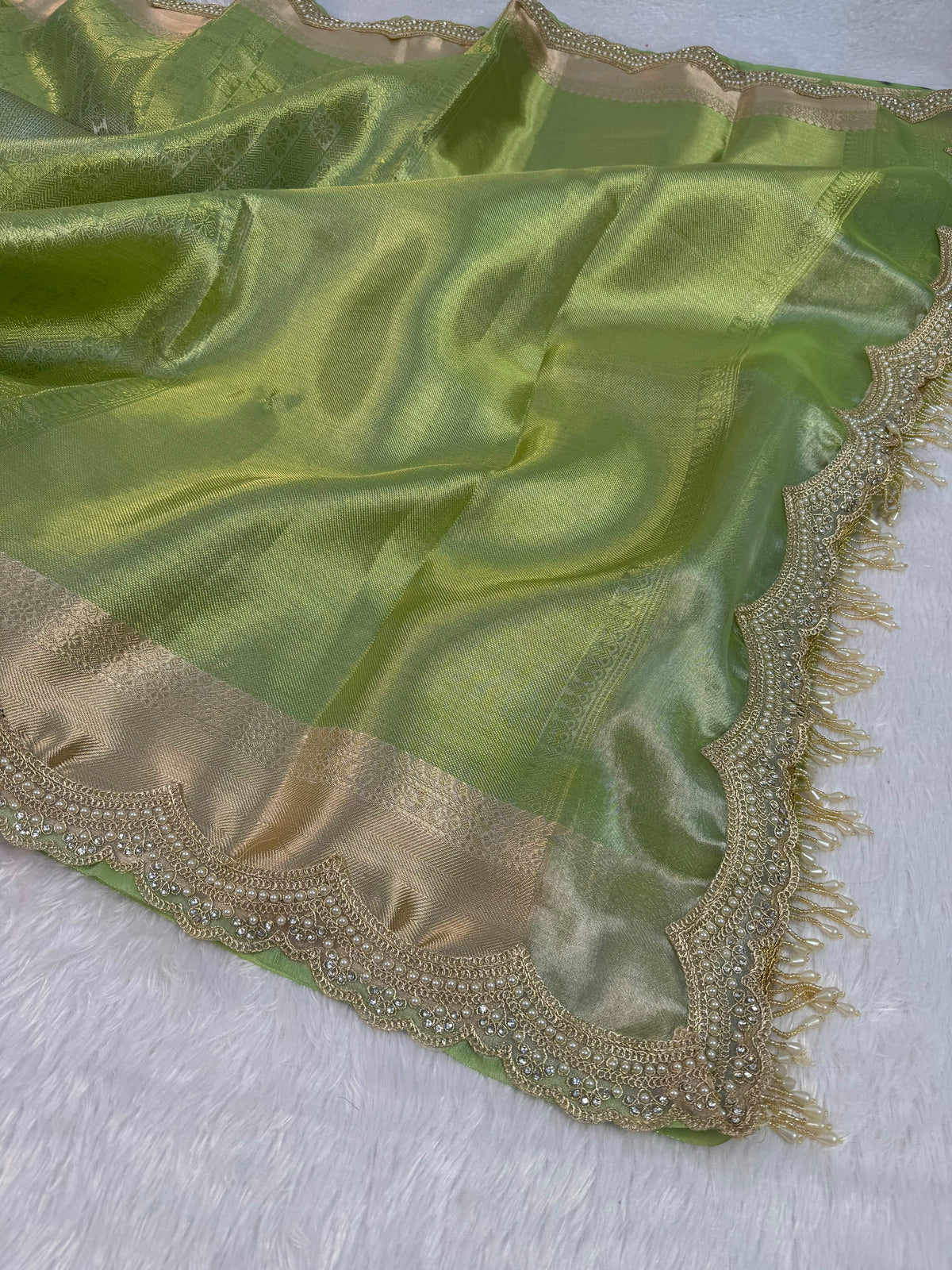 Premium Green Tissue Saree