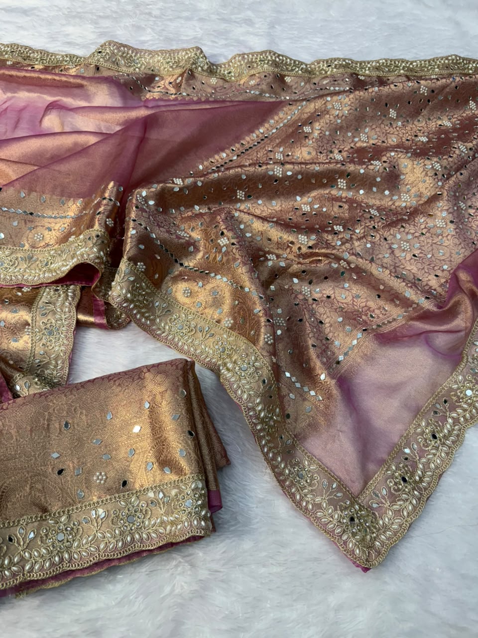 Premium Banarasi Glass Tissue Saree