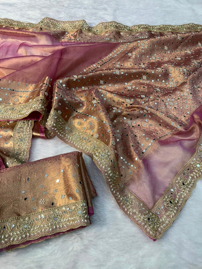Premium Banarasi Glass Tissue Saree