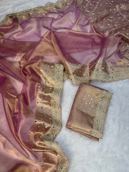 Premium Banarasi Glass Tissue Saree