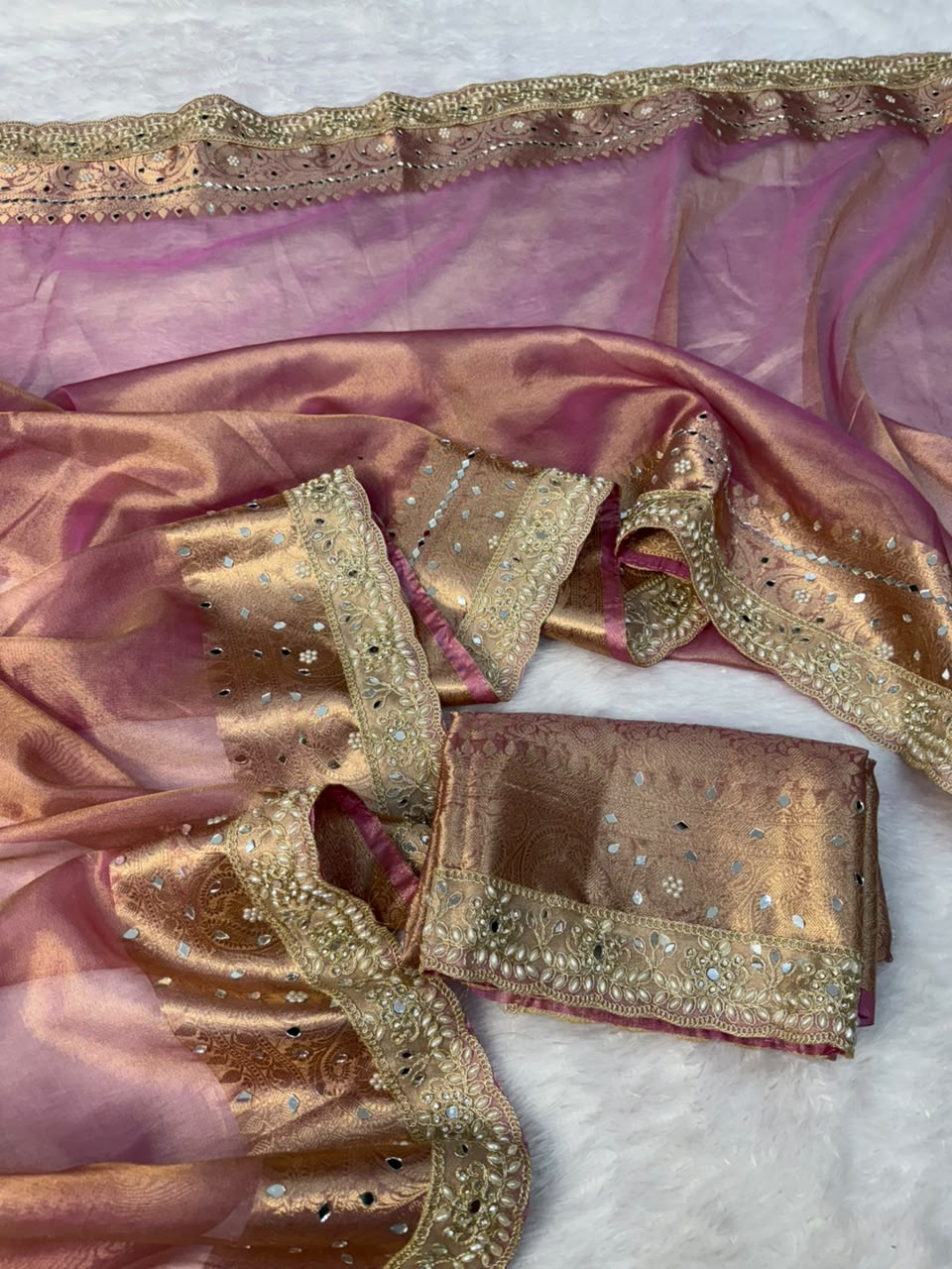 Premium Banarasi Glass Tissue Saree