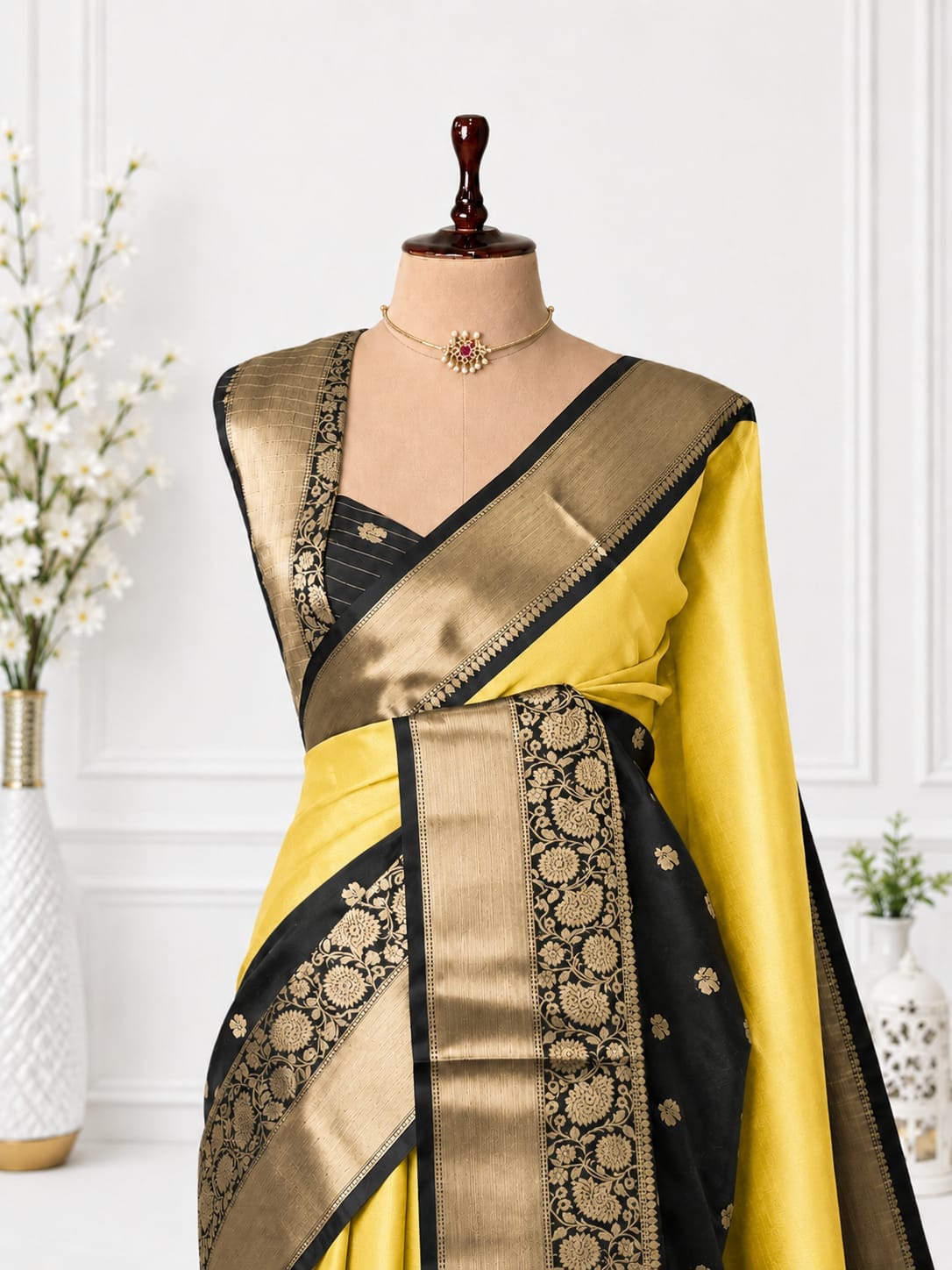 Half & Half Semi Katan Soft Silk Saree