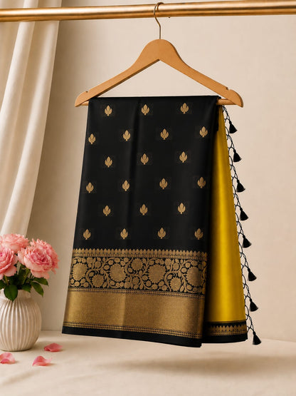 Half & Half Semi Katan Soft Silk Saree