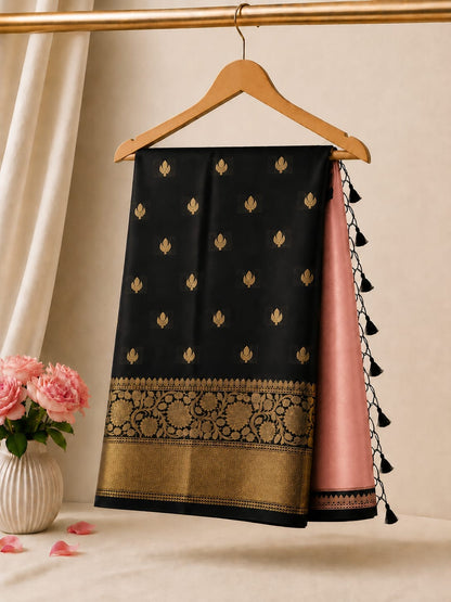 Half & Half Semi Katan Soft Silk Saree