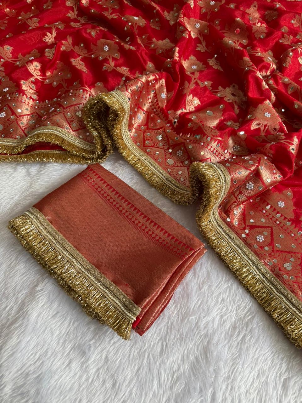 Royal Warm Silk Floral Zari Saree