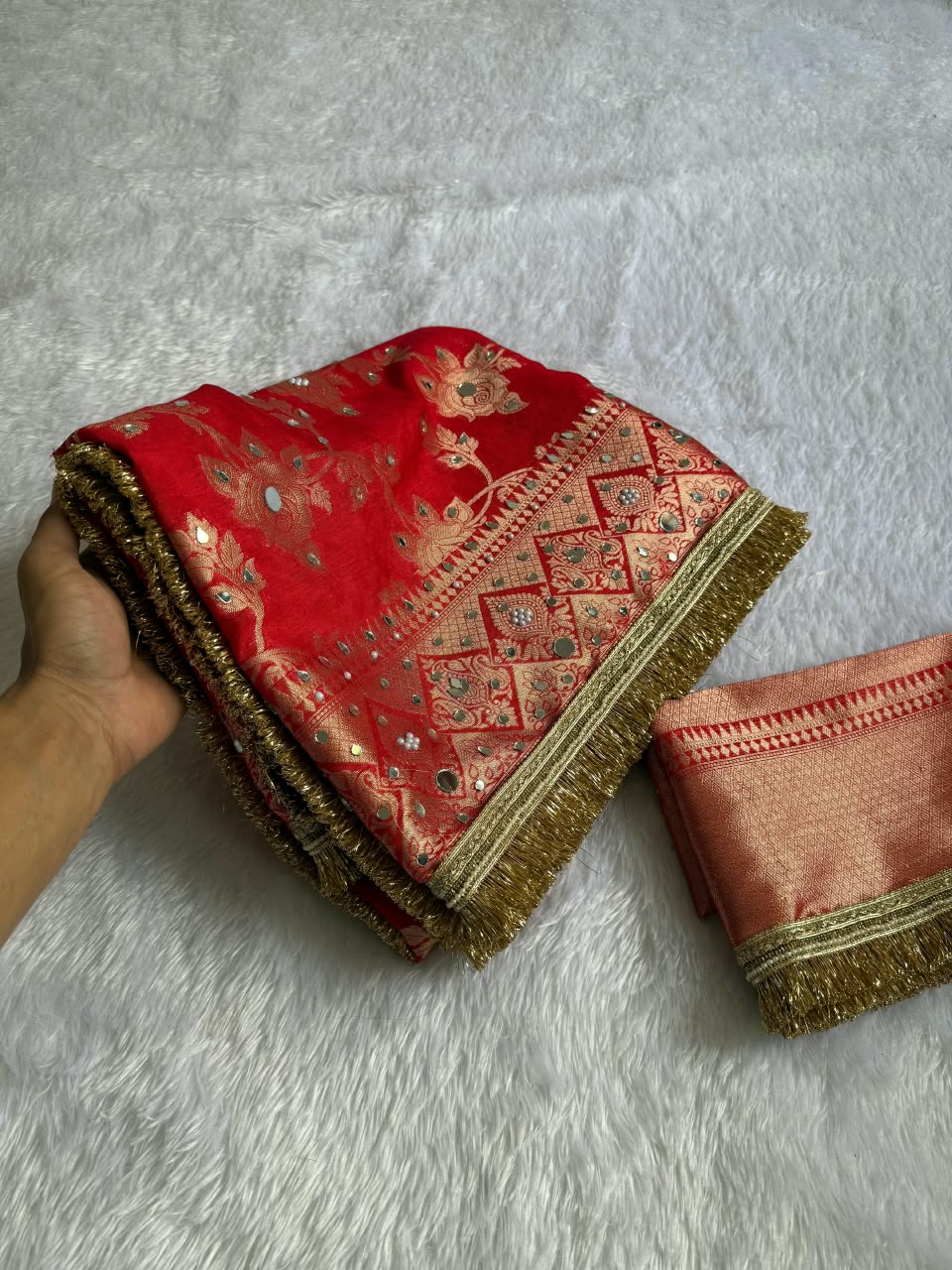Royal Warm Silk Floral Zari Saree