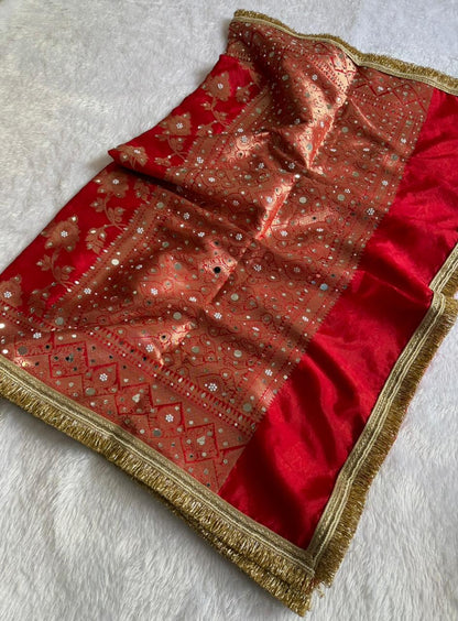 Royal Warm Silk Floral Zari Saree