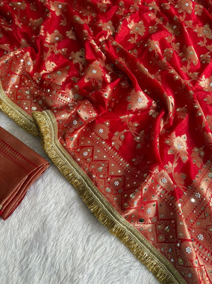 Royal Warm Silk Floral Zari Saree