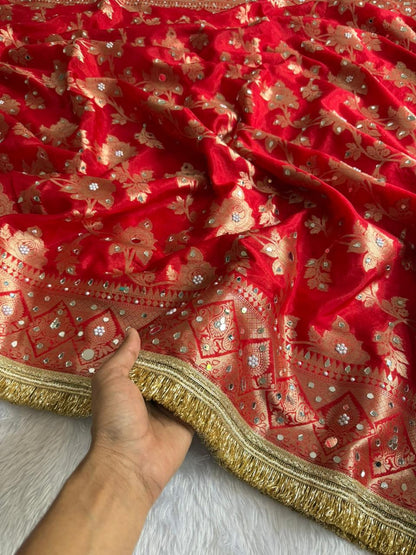 Royal Warm Silk Floral Zari Saree