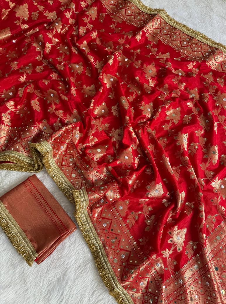 Royal Warm Silk Floral Zari Saree