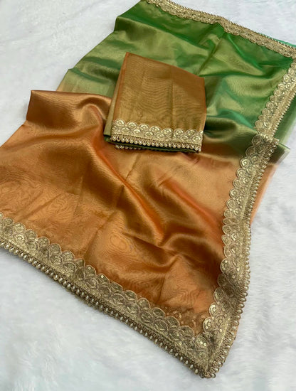 Banarasi Three-Tone Tissue Saree