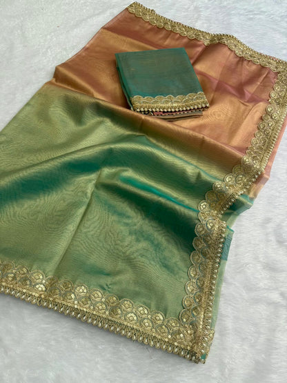 Banarasi Three-Tone Tissue Saree