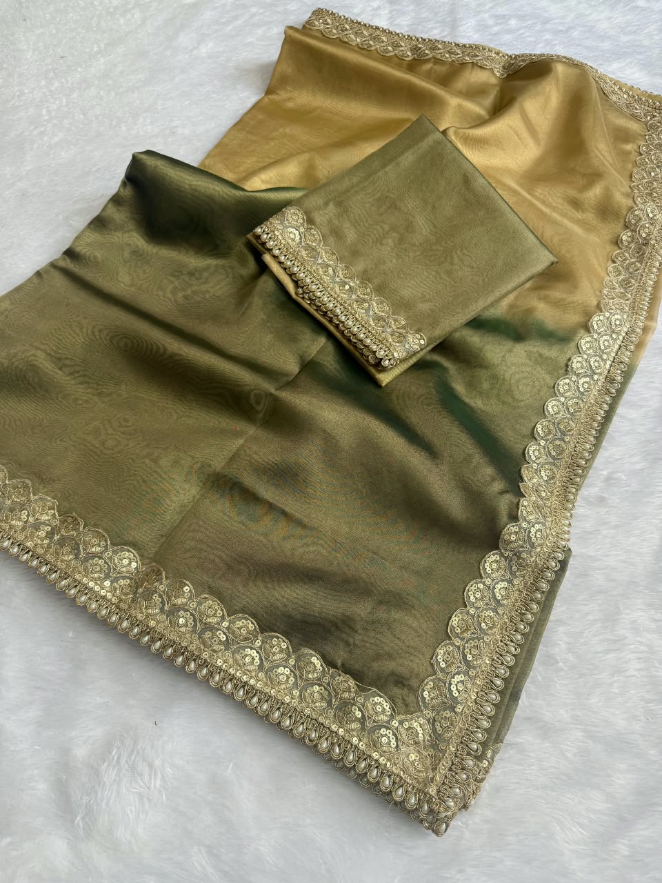 Banarasi Three-Tone Tissue Saree