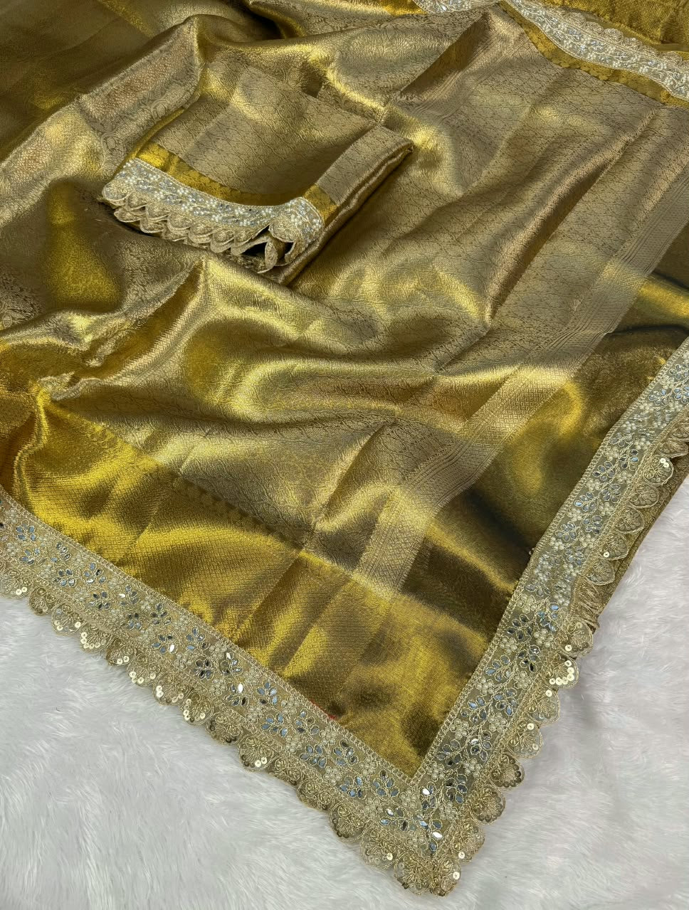 Golden Shine Premium Tissue Saree