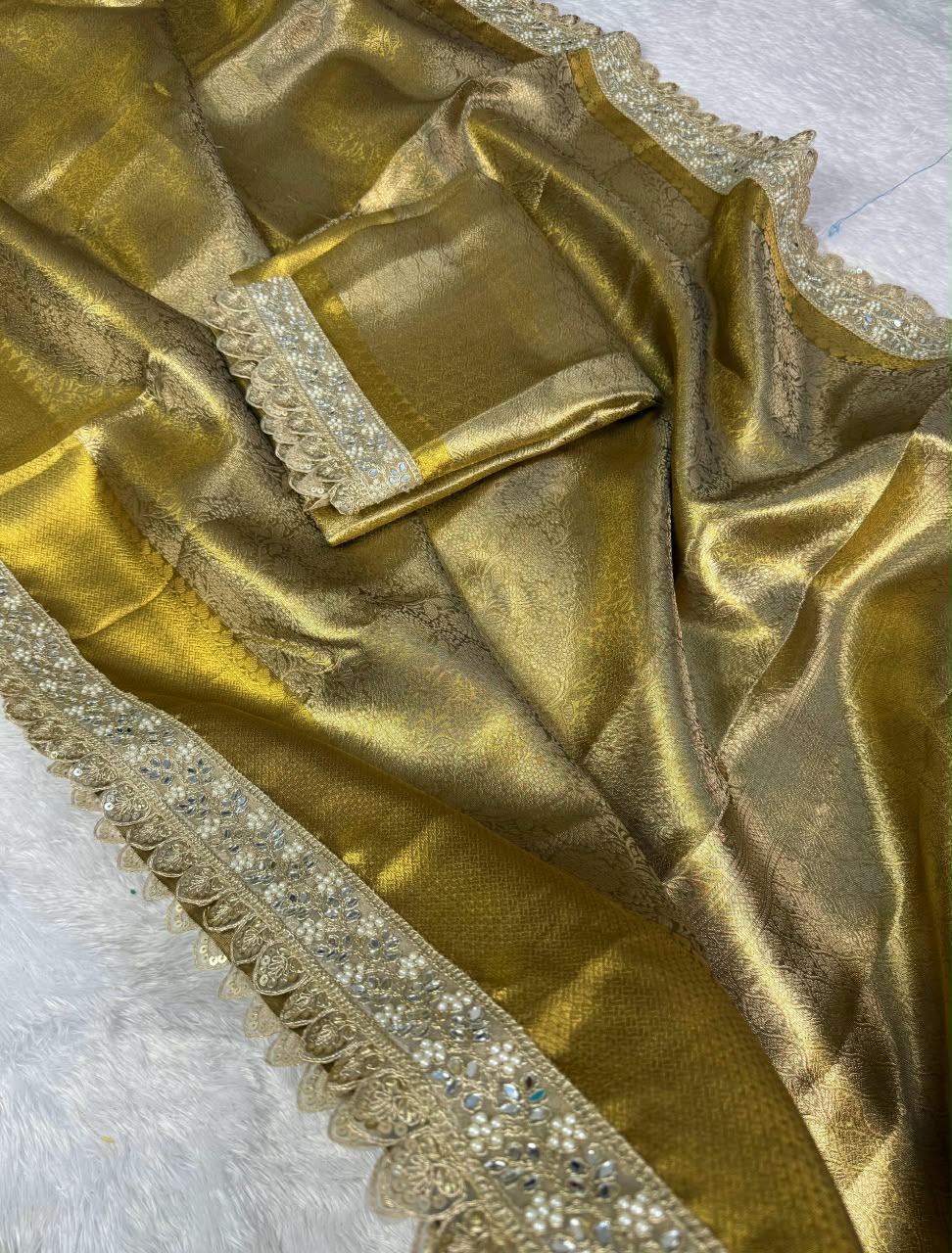 Golden Shine Premium Tissue Saree