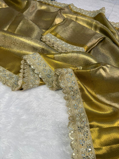 Golden Shine Premium Tissue Saree