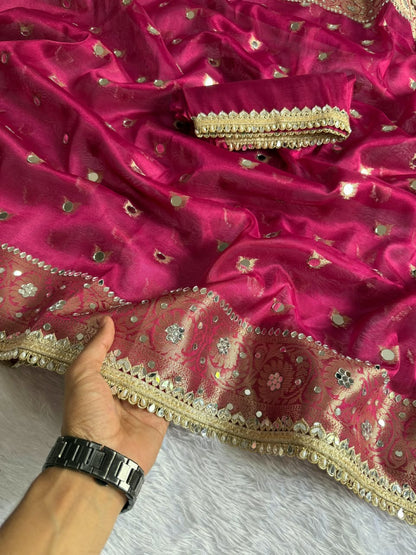Premium Floral Zari Tissue Saree