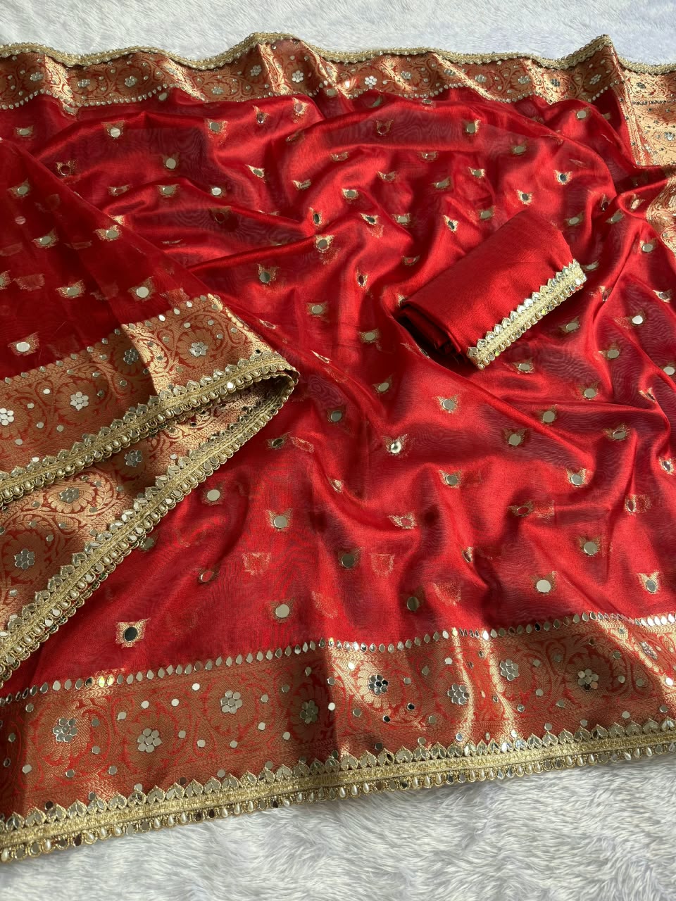 Premium Floral Zari Tissue Saree