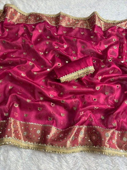 Premium Floral Zari Tissue Saree