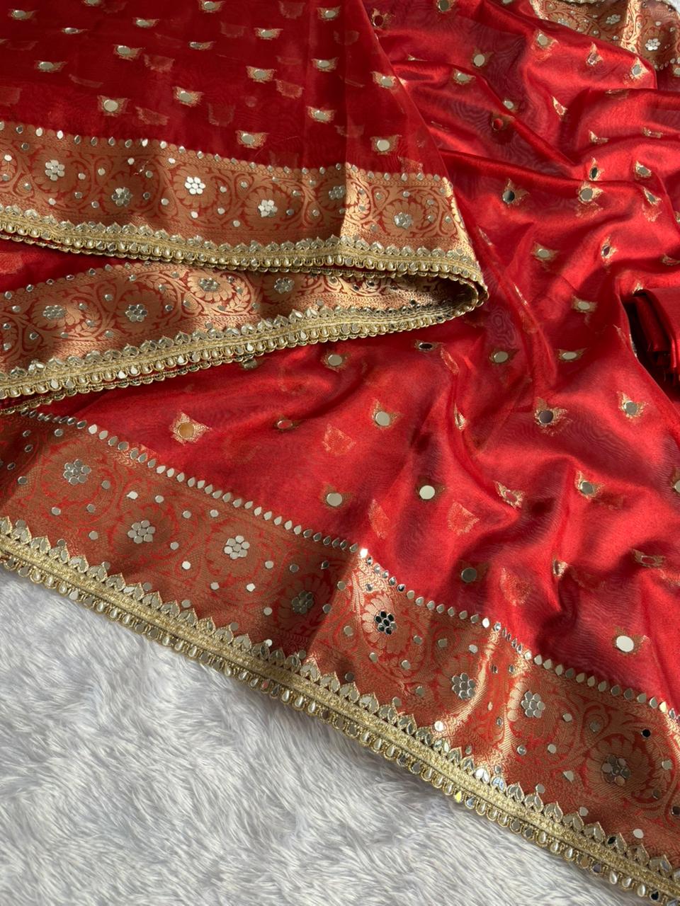 Premium Floral Zari Tissue Saree