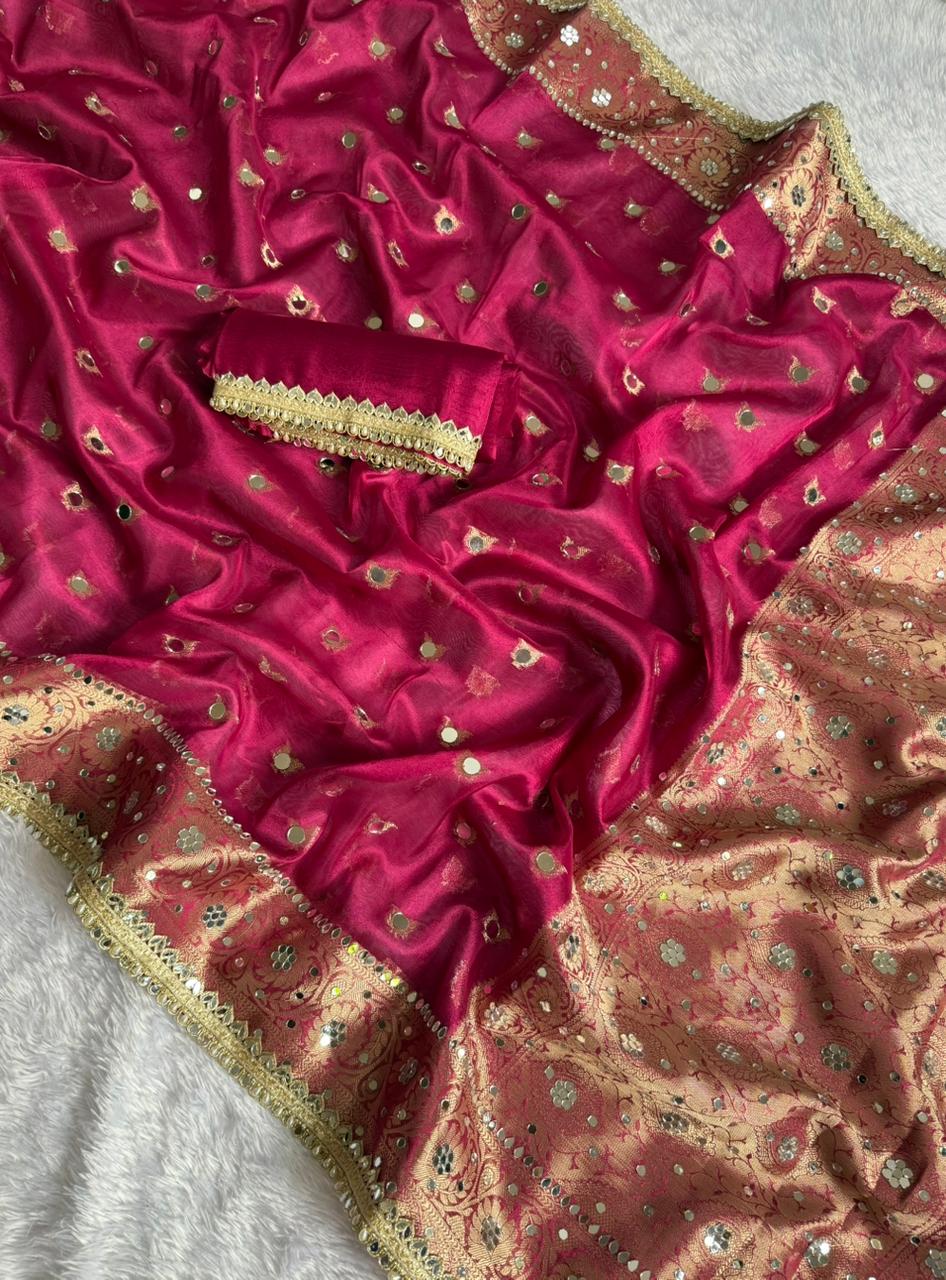 Premium Floral Zari Tissue Saree