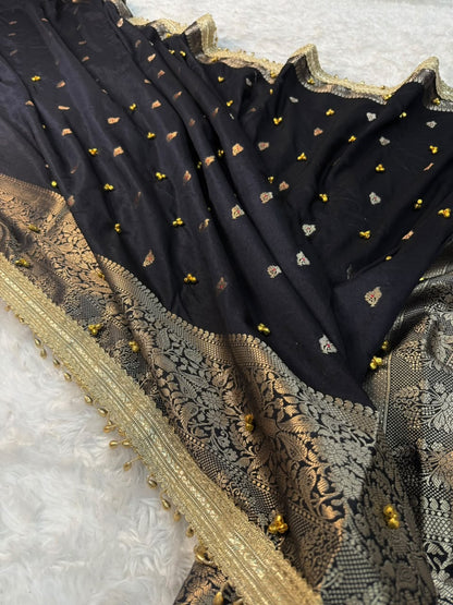 Soft Katan Silk Viral Ghungroo Saree