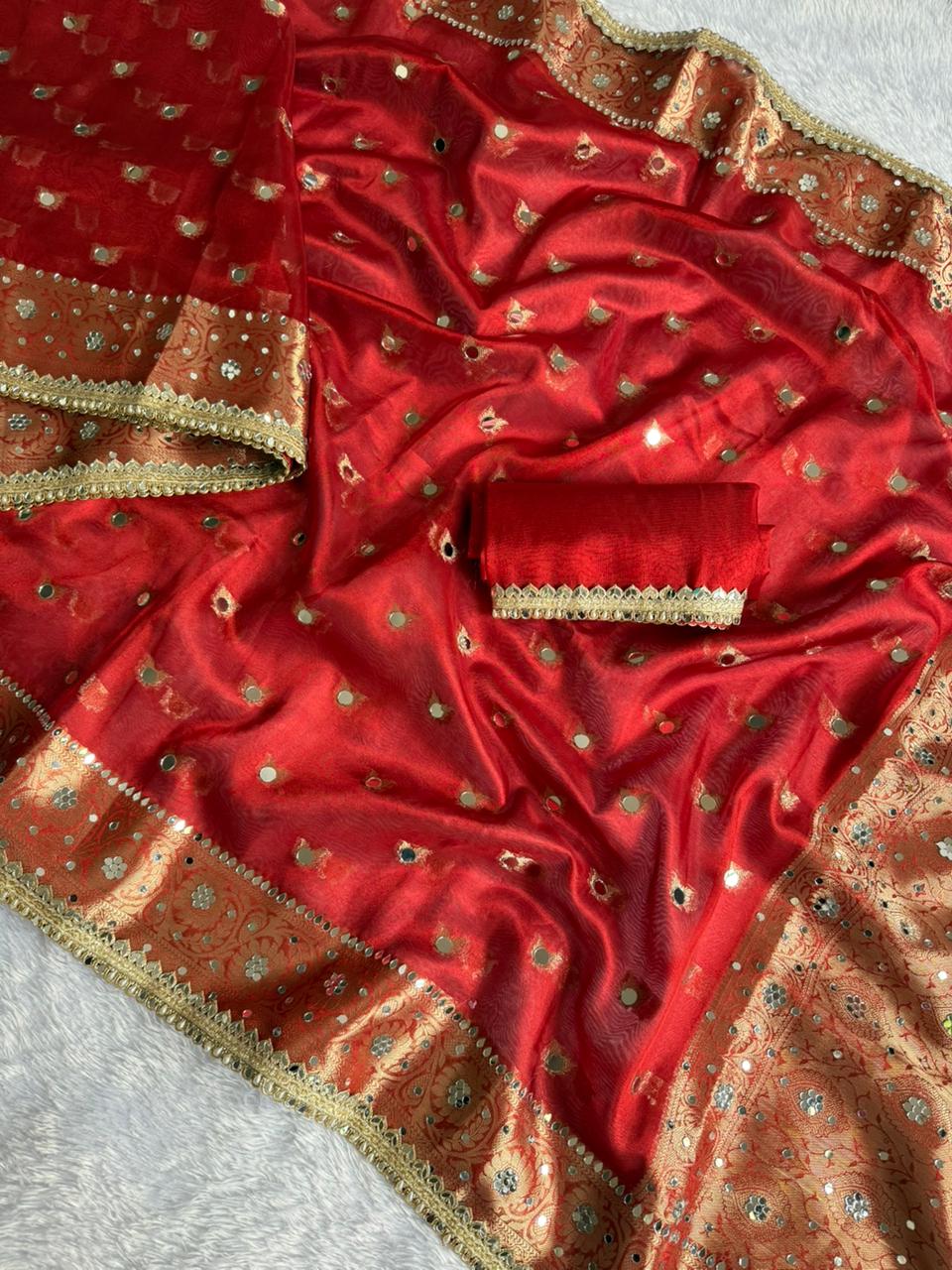 Premium Floral Zari Tissue Saree