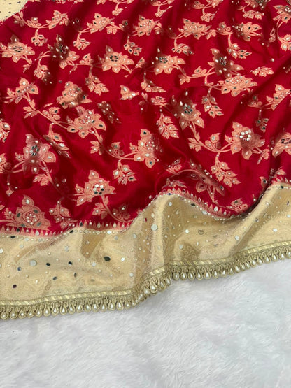 Banarasi Warm Silk Rose Jaal Saree