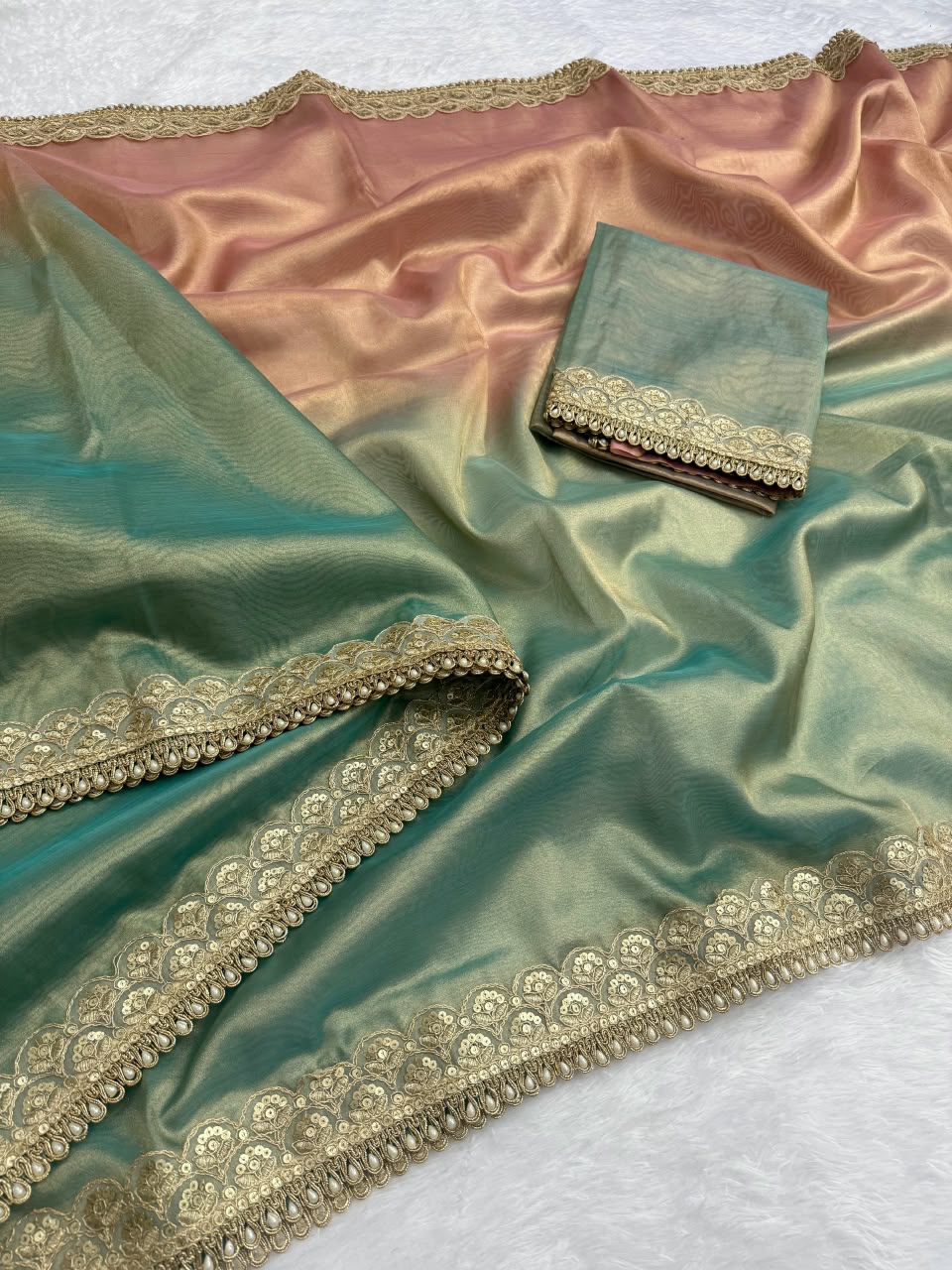 Banarasi Three-Tone Tissue Saree