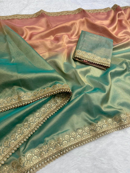 Banarasi Three-Tone Tissue Saree
