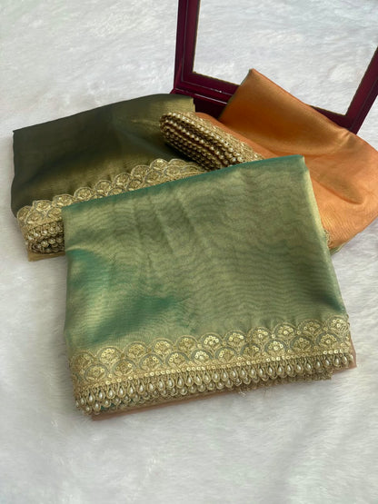 Banarasi Three-Tone Tissue Saree