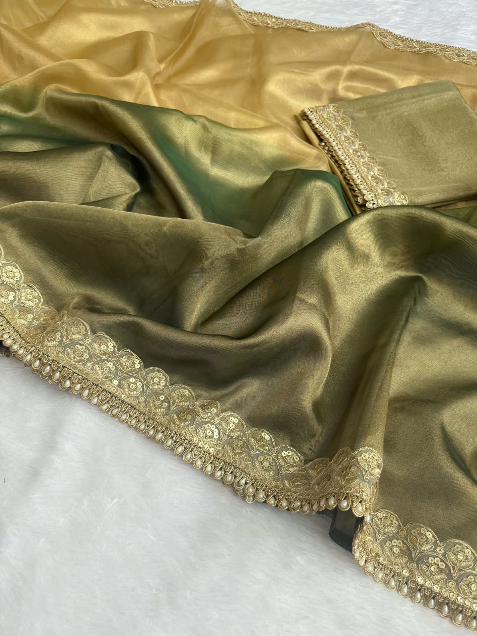 Banarasi Three-Tone Tissue Saree