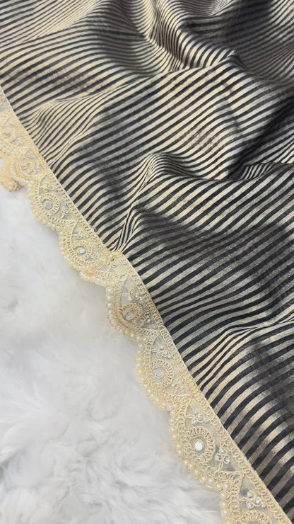 Black & Gold Luxury Tissue Saree