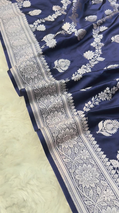 Elegant Blue Mashru Katan Saree